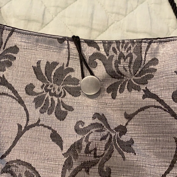 Soft silky (inside) and out. Grey and black bag - Picture 4 of 13